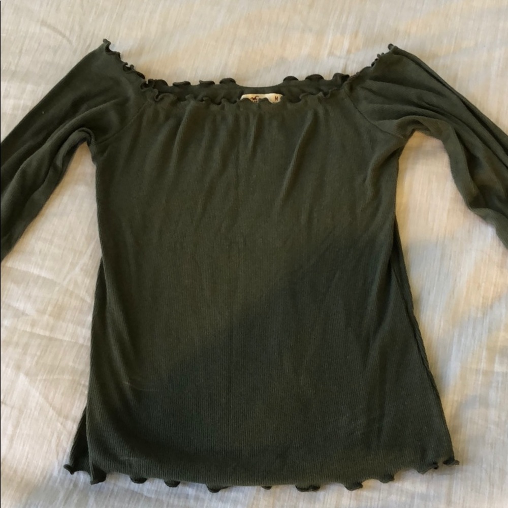 Hollister Green Off Shoulder Top